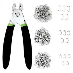 Walmart Hog Ring Pliers Kit with 270Pcs 3/4in 1/2in 3/8in Galvanized Steel Rings,Hog for DIY Craft&Bagging offer