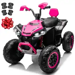 Walmart 24V 2 Seater 4WD Ride on Toys ATV for Kids 4*200W 4-Wheeler Quad w/ MP3 LED Lights Music, Black offer