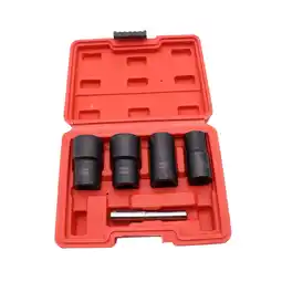 Walmart jicheng 5Pcs Impact Twist Socket Tool Kit Portable Professional with Nut Removal Bar Red Box offer