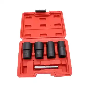 Walmart jicheng 5Pcs Impact Twist Socket Tool Kit Portable Professional with Nut Removal Bar Red Box offer