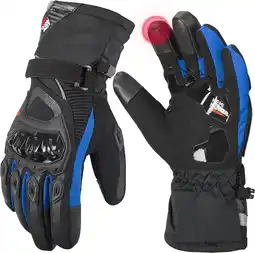 Walmart 1Pair Winter Leather Thermal Biker Motorbike Motorcycle Waterproof Glove Outdoor offer