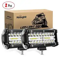 Walmart Nilight 6.5 Inch 120W Spot & Flood Combo LED Light Bar Waterproof fits 12V/24V Vehicles 2 Pack offer