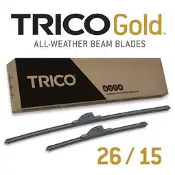 Walmart TRICO Gold 2 Pack All Weather Automotive Replacement Wiper Blades 26 and 15 Inch (18-2615) offer