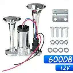 Walmart Jahy2Tech Super Loud 600DB Dual Trumpets Car Electric Horn Truck Boat Train Speaker offer