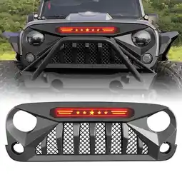 Walmart AMERICAN MODIFIED Gladiator Grille w/Red Lights for 07-18 Jeep Wrangler JK offer