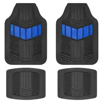 Walmart Motor Trend Heavy Duty Blue 2-Tone Mats 4pc Rubber Floor Mats offer