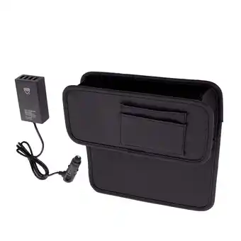 Walmart Auto Drive Universal Black Seat Gap Organizer 11x 9.64 x 10.82 with 4 USB Ports offer