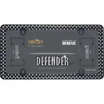 Walmart Cruiser Accessories 58153 License Plate Frame - Defender, Matte Black/Chrome Metal offer