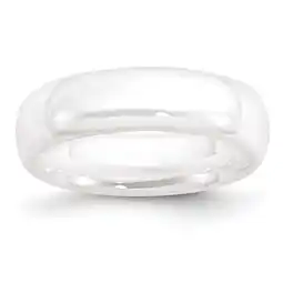 Walmart Ceramic White 6mm Polished Band Ring Size 7.5 - Band Style Ring for Women and Men offer