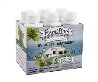 Walmart Camco Floral Flush RV Toilet Treatments - Eucalyptus Mint, (6) 4-Ounce Bottles (41482) offer