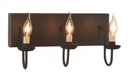 Walmart Irvins Country Tinware Three Arm Bathroom Vanity Light in Sturbridge Black with Red 17 inches offer