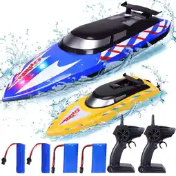 Walmart Garvee 2Pack RC Boat,20+/10+MPH Remote Control Boats with LED Light for Kids and Adults offer