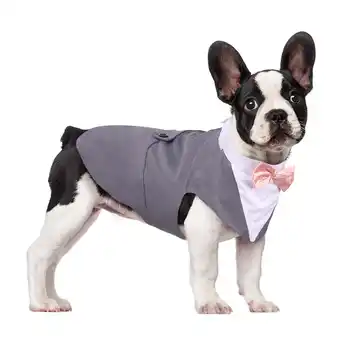 Walmart Kuoser Suit for Dogs, Dog Tuxedo Formal Suit and Bandanna Set, Wedding Suit for Dogs, Gray, S offer