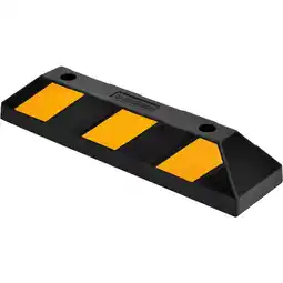 Walmart Global Industrial Rubber Parking Stop/Curb Block, 22L, Black w/ Yellow Stripes offer