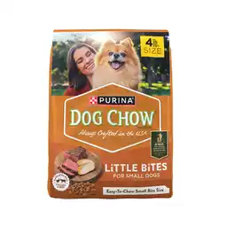 Walmart Purina Dog Chow Little Bites with Real Chicken and Beef Dry Dog Food Small Breed Recipe, 4 lb Bag offer