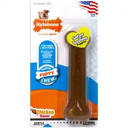 Walmart Nylabone Just for Puppies Teething Chew Classic Bone Chicken Medium/Wolf - Up to 35 lbs. (1 Count) offer