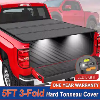 Walmart MOSTPLUS 5FT Tri-Fold Truck Beds Cover for 2019-2025 Ford Ranger Hard Solid Tonneau Cover offer