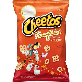 Walmart Cheetos Snowflakes White Cheddar Cheese Flavored Snack Chips, 7 oz Bag offer