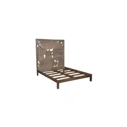 Walmart Porter Designs Dhalia Solid Wood Hand Carved Motif Queen Bed in Tan offer