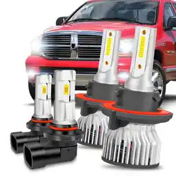 Walmart Fit For 2006 2007 2008 2009 2010 Ram 1500/2500/3500 6000K Combo LED Headlight Hi/Lo Fog Light Bulb offer