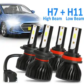 Walmart For Hyundai Elantra 2014 2015 2016 LED Headlight High Low Beam Bulbs Kit 6000K White Super Bright 4x offer