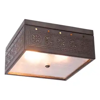 Walmart Irvins Country Tinware Irvin's Country Tinware Square Ceiling Light with Chisel Kettle Black offer