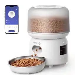 Walmart FeelNeedy Automatic Cat Feeder with App Control, 3L WiFi Pet Feeder with Stainless Steel Bowl offer