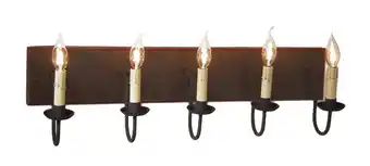 Walmart Irvins Country Tinware Five Arm Vanity Light in Espresso with Salem Brick offer