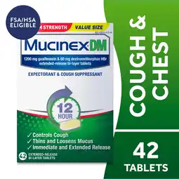 Walmart Mucinex DM 12 Hour Max Strength Expectorant & Cough Medicine, Excess Mucus Relief, FSA, 42 Tablets offer