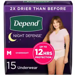 Walmart Depend Night Defense Incontinence Underwear for Women, Adult Diapers, M, 15 Count offer