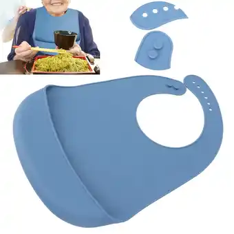 Walmart Adult Silicone Bib, Waterproof Adult Bibs Soft Comfortable For Elderly For Eating Blue offer