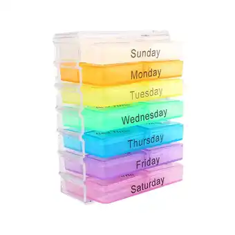 Walmart 7 Days Weekly Dispenser Am Pm Storage Pill Box Container Tablet Sorter Medicine Case Organizer offer