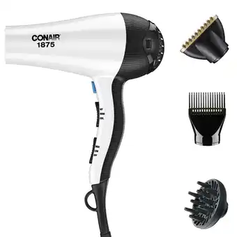 Walmart Conair Style & Shine Thermal Tourmaline & Ceramic Hair Dryer, Ionic, 1875 Watts, White offer