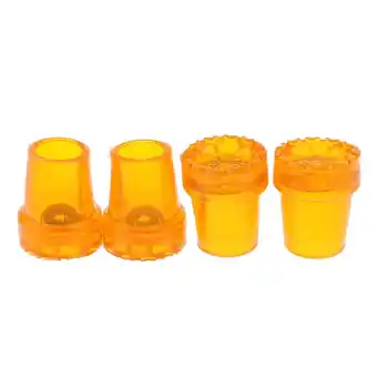 Walmart Replacement Cane Tips - 4 Pack - Rubber Crutch Tip Trekking Poles Tips Foot Alpenstock Foot - Yellow offer