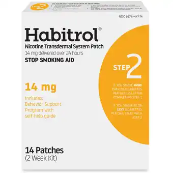 Walmart Habitrol Nicotine Transdermal System Patch (Step 2) Stop Smoking Aid (14 mg) 14 Patches (2 Week Kit) offer