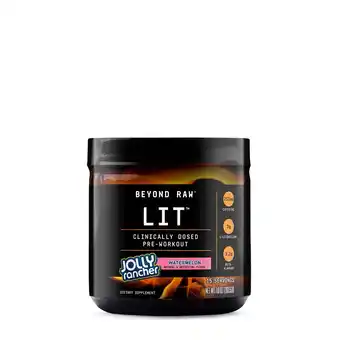 Walmart Beyond Raw LIT Pre-Workout Powder, Jolly Rancher Watermelon, 250mg Caffeine, 7.18 oz offer