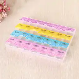 Walmart Lingouzi 7 Day Pill Box Medicine Tablet Dispenser Organizer Weekly Storage Case for AM PM offer