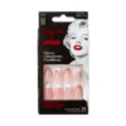 Walmart Marilyn Monroe x KISS Limited Edition Medium Almond Glue-On Nails, White French, 28 Pieces offer