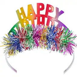 Walmart Happy Birthday Rainbow Multicolor Tiara Head Bopper 5.5 x 4 New by Way to Celebrate offer