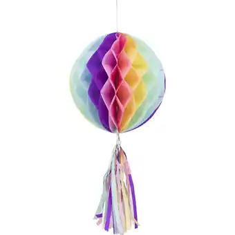 Walmart Pastel Honeycomb Ball Hanging Party Decoration 10 x 9 by Way to Celebrate offer