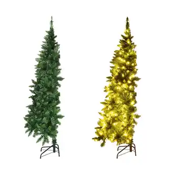 Walmart Gymax 5ft LED Pre-lit Half Christmas Tree PVC Artificial Tree w/ 8 Flash Modes 250 Lights offer