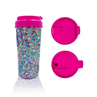 Walmart Packed Party Pink Double Wall Plastic 16 oz. Coffee Tumbler, Everyday offer