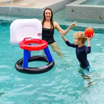 Walmart Little Tikes inflatable Kids Brooke and Dylan LLC Floating Basketball with Hoop, PVC offer