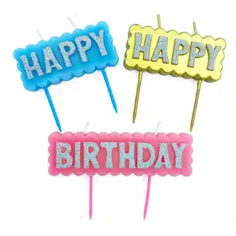 Walmart Packed Party 'Happy Happy Birthday' Candle Set3 Pieces offer