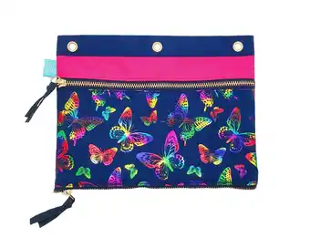 Walmart Pen+Gear Butterfly Binder Pouch, Blue, Size: 10 (W) x 7.25 (H) offer