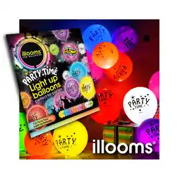 Walmart illooms Light-Up Balloons Party Time, 15 Count LED Glow Balloons for Birthdays & Celebrations offer