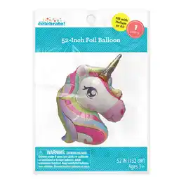 Walmart Way to Celebrate! 52 Multi-Color Unicorn Shaped Birthday Party Foil Balloon offer