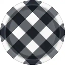 Walmart Way to Celebrate! Black Buffalo Plaid Paper Dinner Plates, 9in, 10ct offer