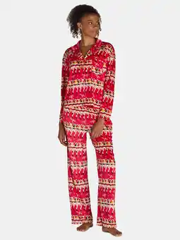 Walmart Holiday Time Women’s and Women’s Plus Velour Notch Collar Pajama Set, 2-Piece, Sizes XS-3X offer