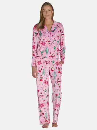 Walmart Holiday Time Women’s and Women’s Plus Velour Notch Collar Pajama Set, 2-Piece, Sizes XS-3X offer